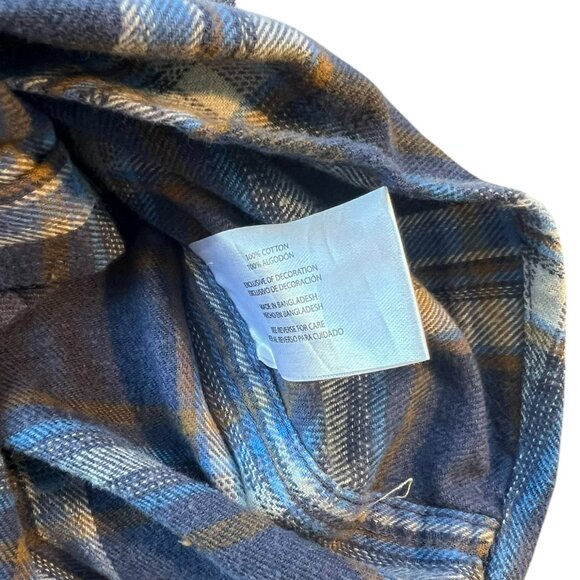 Men's NWT Eddie Bauer Long Sleeve Blue Canyon Plaid Flannel Shirt Size Small‎ - Picture 7 of 7